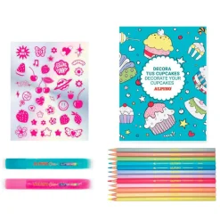 Set cupcakes decora con lápices de colores y pegatinas<Alpino Hot