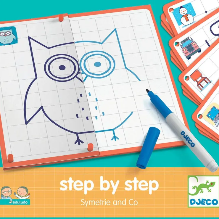 Set aprende a dibujar con simetría Step by step<Djeco Online