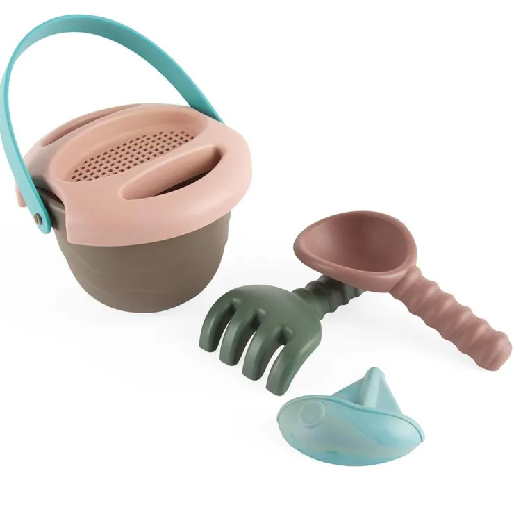 Set cubo de playa con accesorios Eco Green Bean, colores surtidos<Dantoy Online