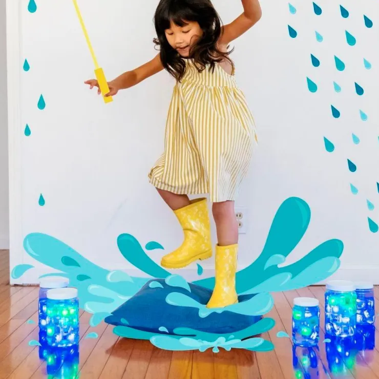 Set cubos azules con luz 4 unidades Glo Pals<Glopals Sale
