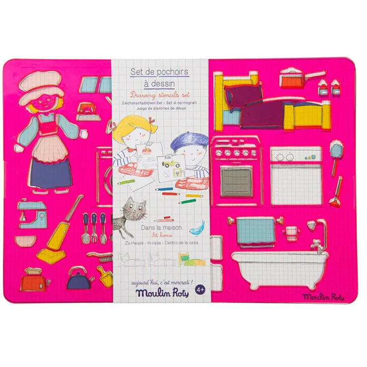 Set de plantillas con diseños de objetos de casa<Moulin Roty Clearance
