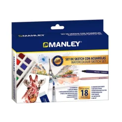 Set de sketch con acuarelas 18 piezas<Manley Sale