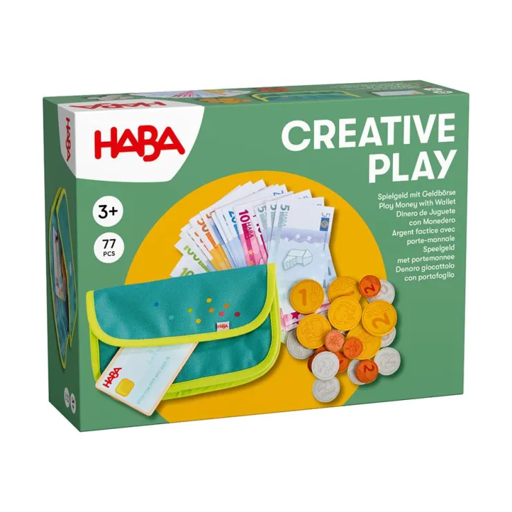 Set dinero de juguete con monedero<Haba Sale