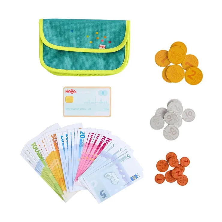 Set dinero de juguete con monedero<Haba Sale