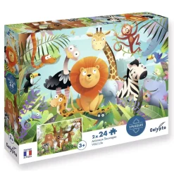 Set dos puzzles Animales salvajes 24 piezas<Calypto Discount