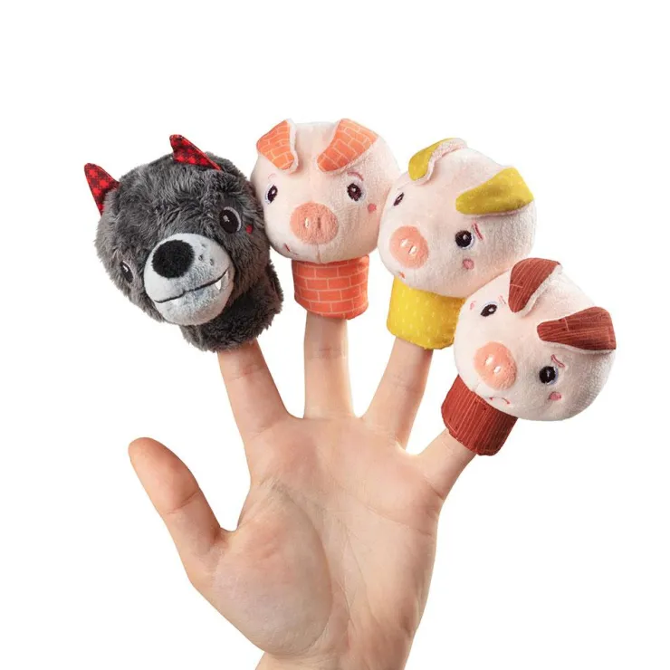 Set marionetas dedo Los Tres Cerditos<Lilliputiens New