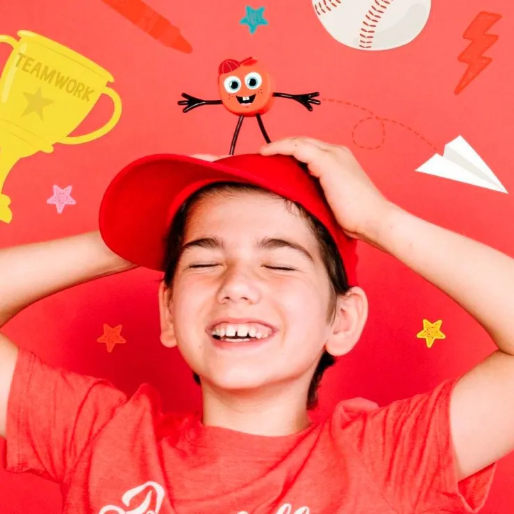 Set personaje Sammy y 2 cubos rojos con luz Glo Pals<Globus Best