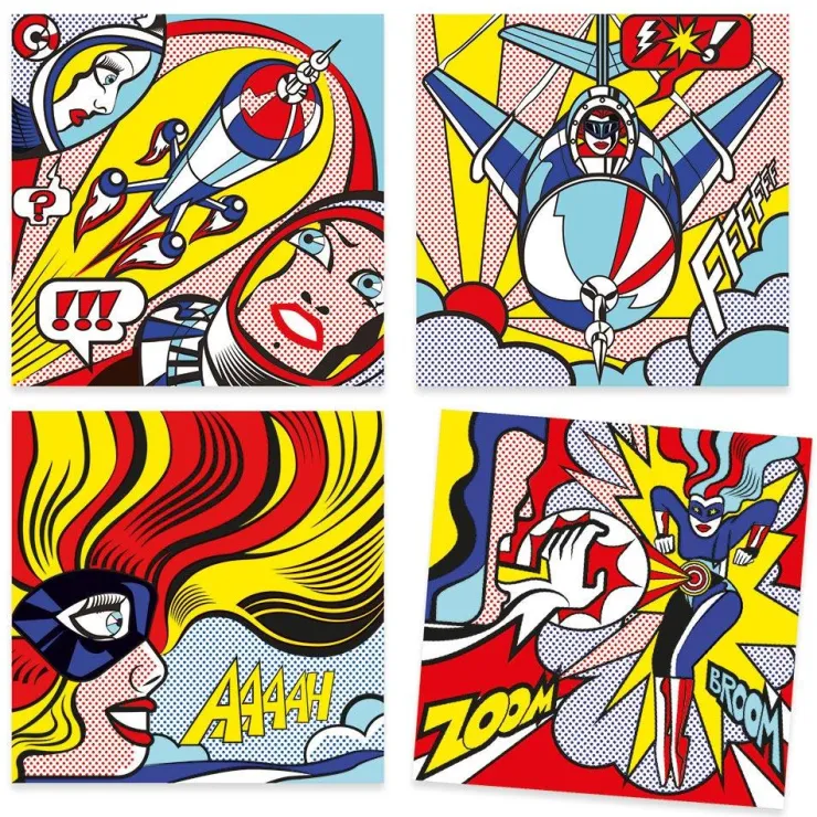 Set pintar rotuladores pincel y calcomanías superhéroes<Djeco Sale