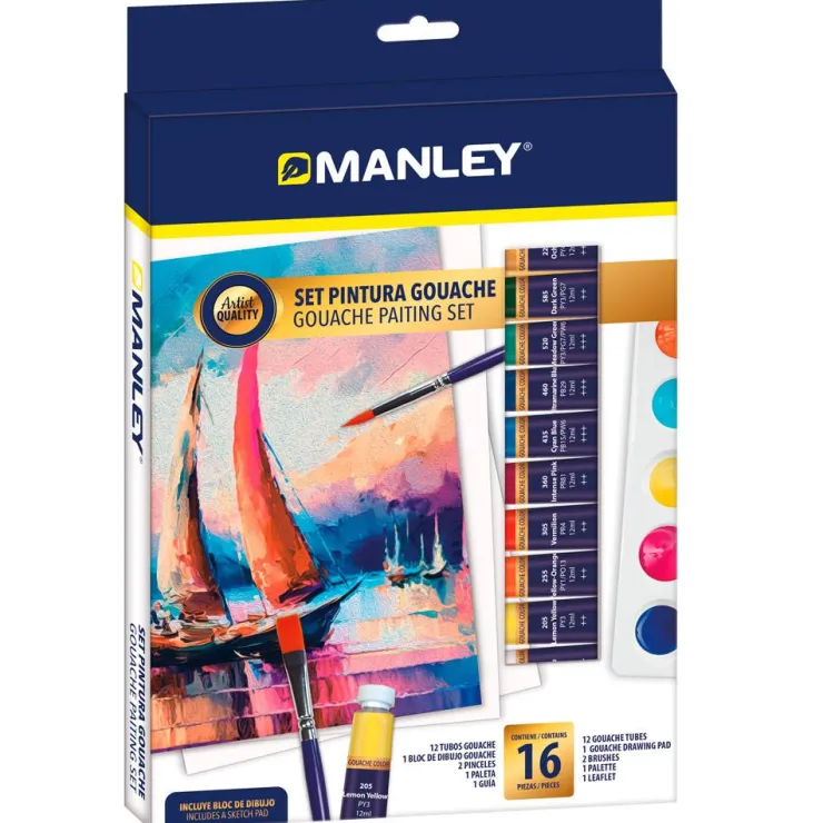 Set pintura gouache 16 piezas<Manley Online