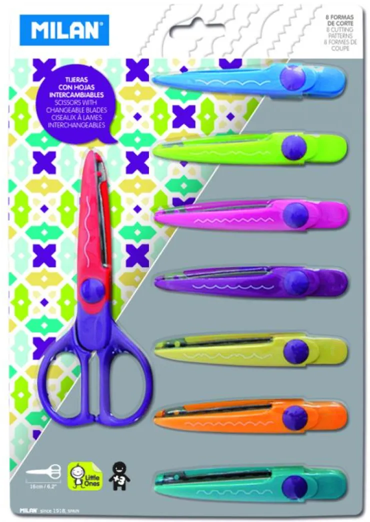 Set tijeras Zig Zag con 8 hojas intercambiables<Milan Clearance