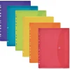 Sobre tamaño A4 PP translúcido multitaladro con cierre de velcro colores surtidos<Oxford