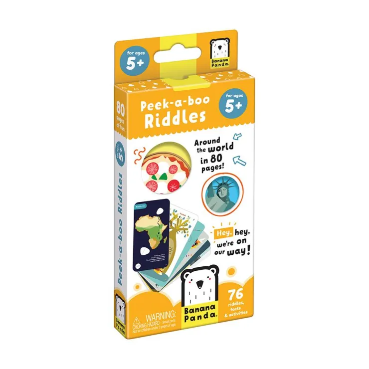 Tarjetas en inglés Peek a Boo Riddles for ages 5<Banana Panda