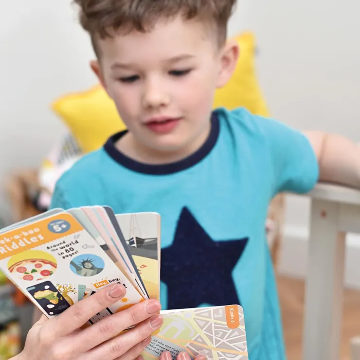 Tarjetas en inglés Peek a Boo Riddles for ages 5<Banana Panda