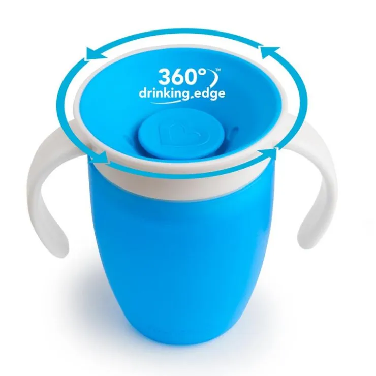 Taza antigoteo con asas 200ml Miracle 360 azul<Munchkin Best