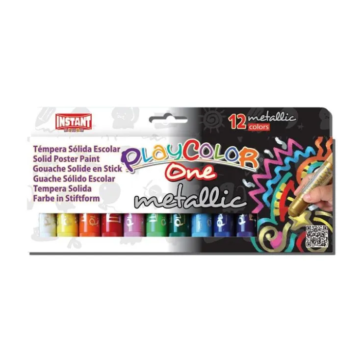 Témpera sólida 12 colores metalizados Playcolor<Instant Discount
