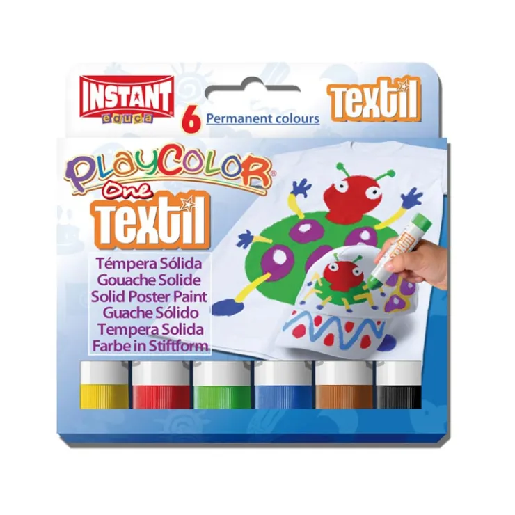 Témpera sólida textil 6 colores Playcolor<Instant Best